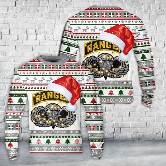 Ranger Tab with Wings Christmas Sweater, Christmas Ugly Sweater, Sweater Xmas, Ugly Sweater