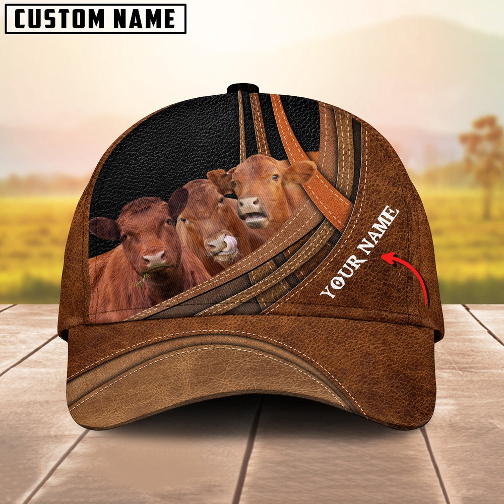 Red Angus Cattle Customized Name Cap, Farmer Cap, Cap For Farmers, Best Farm Hat, Farm Use Hat