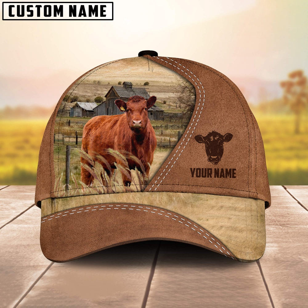Red Angus Customized Name Brown Cap, Farmer Cap, Cap For Farmers, Best Farm Hat, Farm Use Hat