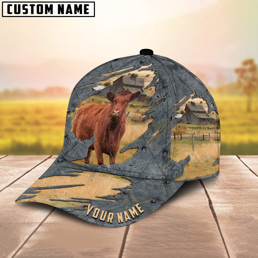 Red Angus Customized Name Cap, Farmer Cap, Cap For Farmers, Best Farm Hat, Farm Use Hat