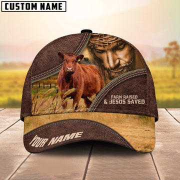 Red Angus Farm & Jesus Customized Name Cap, Farmer Cap, Cap For Farmers, Best Farm Hat, Farm Use Hat