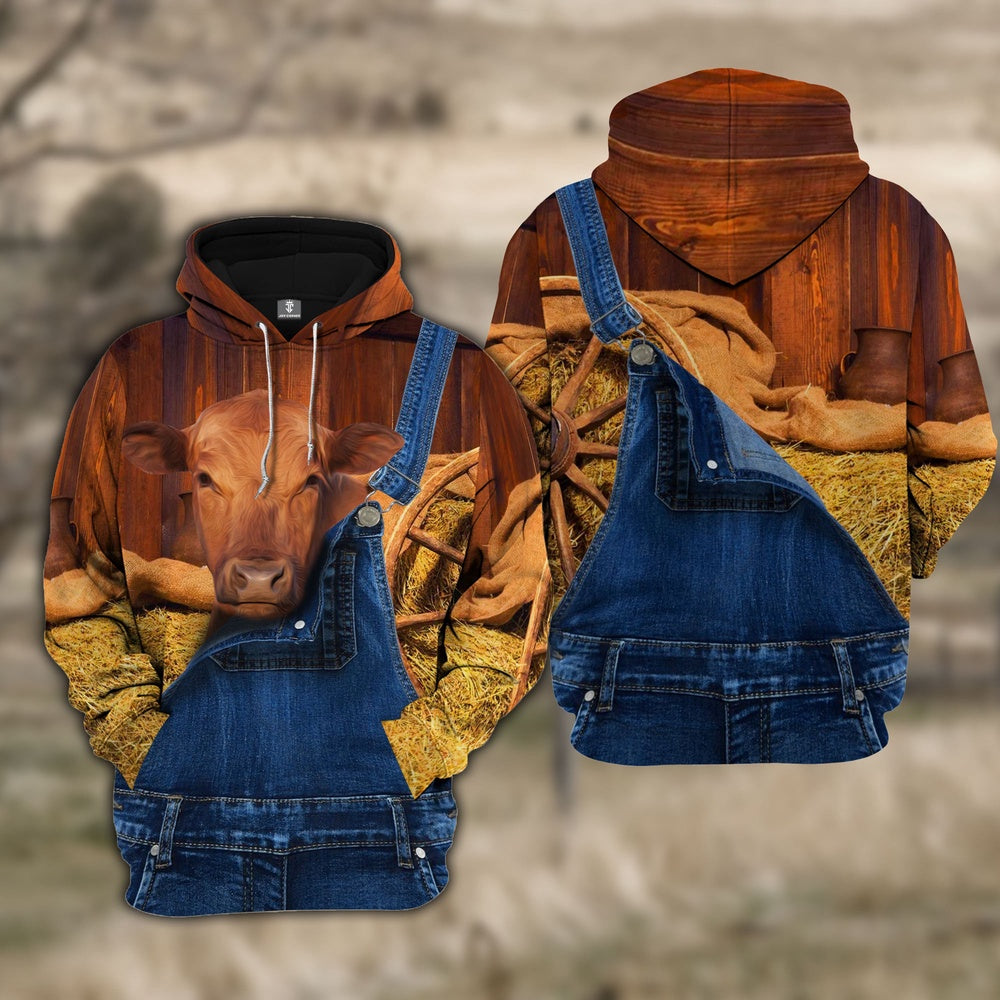 Red Angus Farm Of Farmer Cattle Personalized All Over Printed Hoodie, Farmer Hoodie, Custom Farm Shirts, Farmer T Shirt