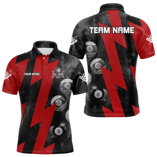 Red Billiard Thunder Polo & Shirts, Billiard Polo Best Billiard Team Shirts, Billiard Team Polo Shirts