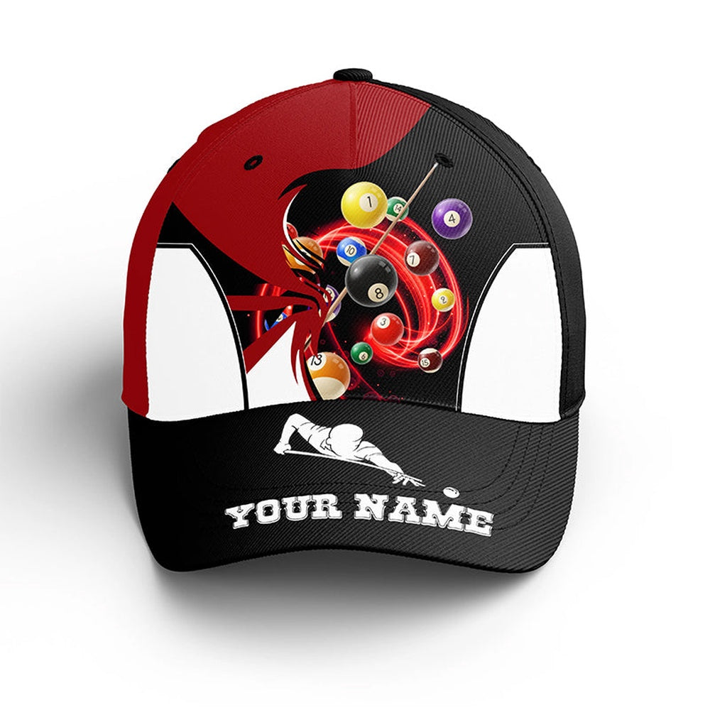 Red Black Billiard Balls Hats Cap For Players Billiards, Adjustable Top Hat Billiards, Personalized Billiard Team Cap Hats
