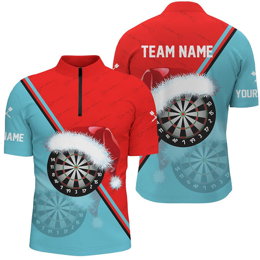 Red Blue Santa Darts Board Christmas Men Darts Jersey Shirts Custom Dart Jerseys Gif, Darts Team Jersey Shirt