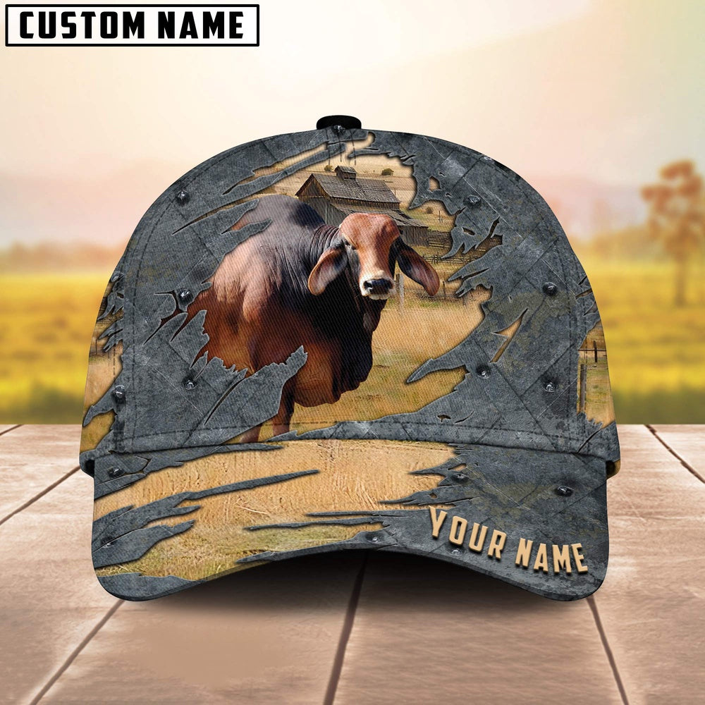Red Brahman Customized Name Cap, Farmer Cap, Cap For Farmers, Best Farm Hat, Farm Use Hat