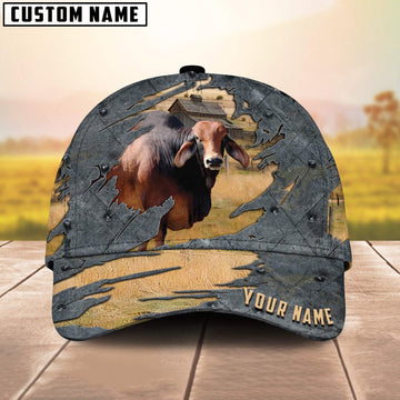 Red Brahman Customized Name Cap, Farmer Cap, Cap For Farmers, Best Farm Hat, Farm Use Hat