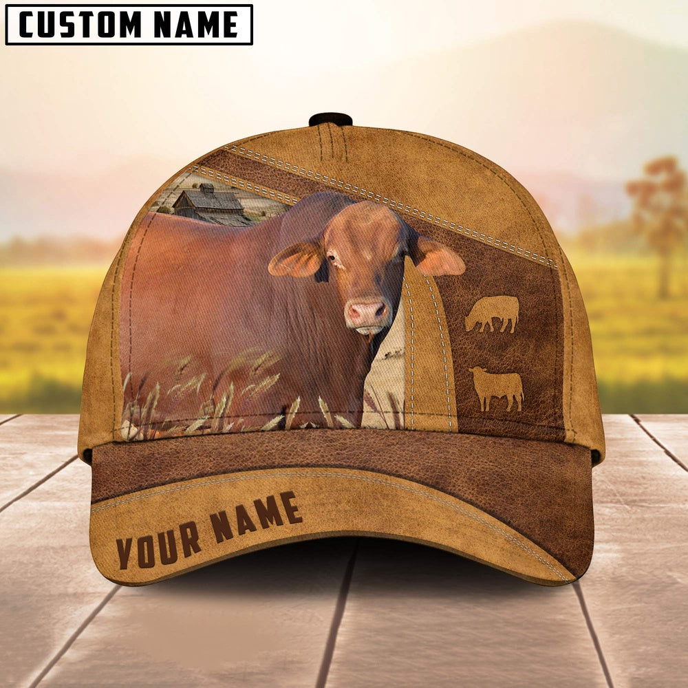 Red Brangus Custom Name Cap, Farmer Cap, Cap For Farmers, Best Farm Hat, Farm Use Hat