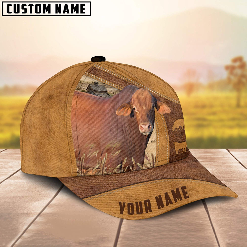 Red Brangus Custom Name Cap, Farmer Cap, Cap For Farmers, Best Farm Hat, Farm Use Hat