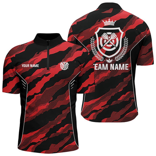 Red Camo Darts Jersey Shirt Custom Camouflage Darts Shirt For Men Darts Team Jersey, Darts Team Jersey Shirt