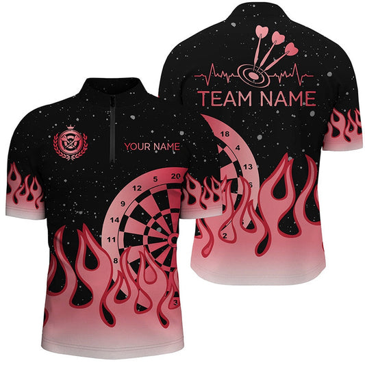 Red Dartboard Fire Flame Men Darts Jersey Shirt Custom Team Jersey Darts Gift, Darts Team Jersey Shirt