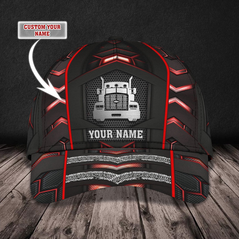 Red Line Trucker Customized Name 3D Cap, Farmer Cap, Cap For Farmers, Best Farm Hat, Farm Use Hat