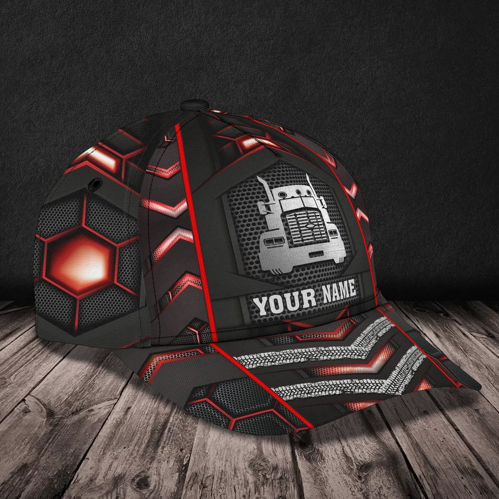 Red Line Trucker Customized Name 3D Cap, Farmer Cap, Cap For Farmers, Best Farm Hat, Farm Use Hat