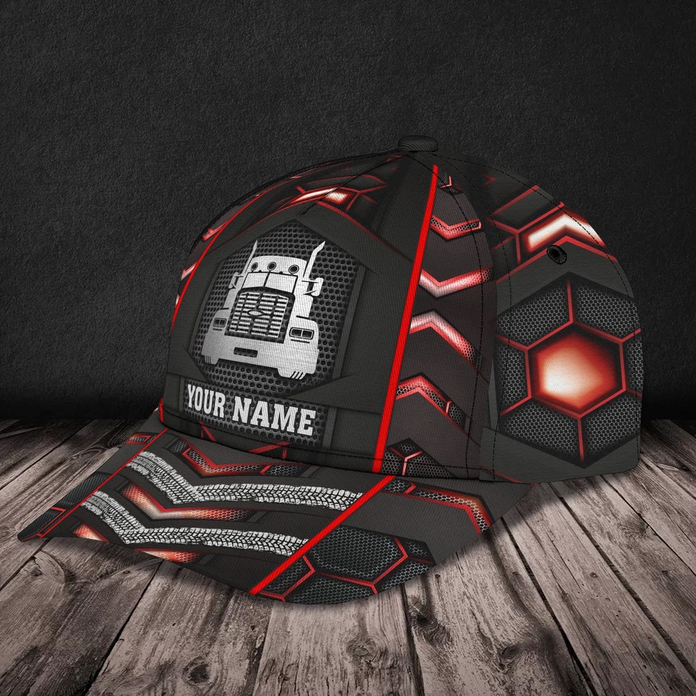 Red Line Trucker Customized Name 3D Cap, Farmer Cap, Cap For Farmers, Best Farm Hat, Farm Use Hat