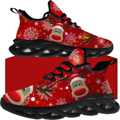 Red Nosed Reindeer Christmas Max Soul Shoes, Christmas Sneakers, Christmas Shoes, Christmas Clunky Sneaker