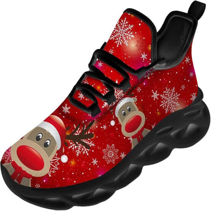 Red Nosed Reindeer Christmas Max Soul Shoes, Christmas Sneakers, Christmas Shoes, Christmas Clunky Sneaker