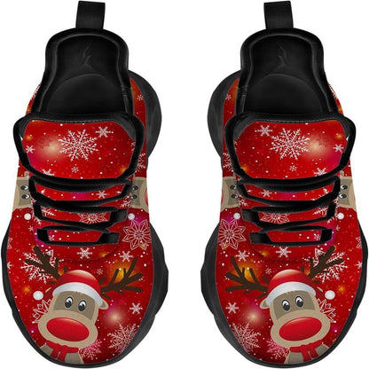 Red Nosed Reindeer Christmas Max Soul Shoes, Christmas Sneakers, Christmas Shoes, Christmas Clunky Sneaker