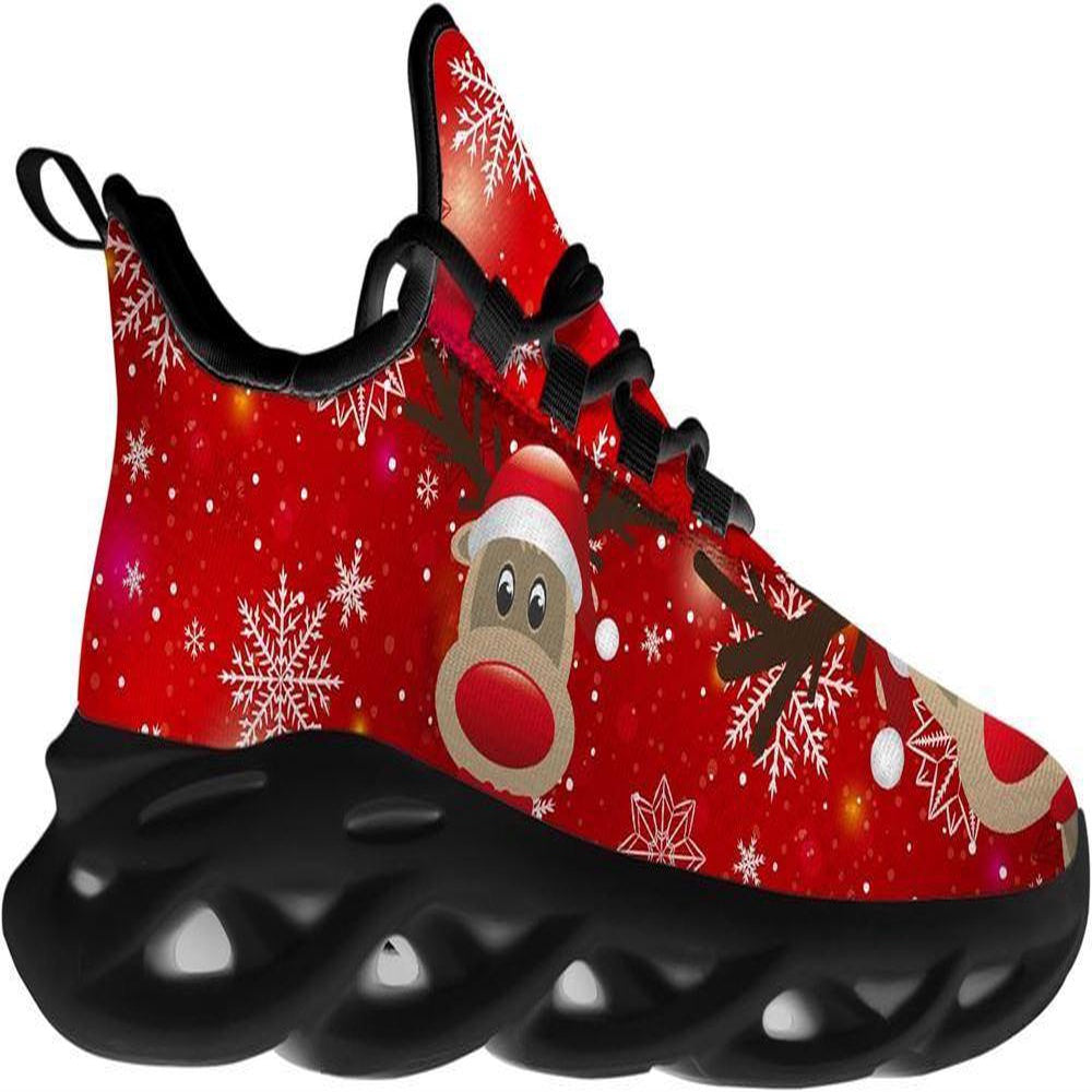 Red Nosed Reindeer Christmas Max Soul Shoes, Christmas Sneakers, Christmas Shoes, Christmas Clunky Sneaker