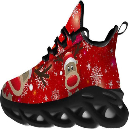 Red Nosed Reindeer Christmas Max Soul Shoes, Christmas Sneakers, Christmas Shoes, Christmas Clunky Sneaker