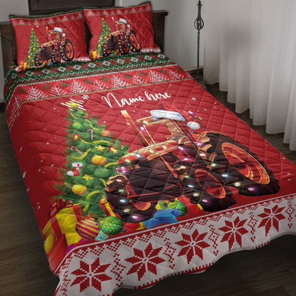 Red Tractormas Hat Farm Country Bedding Set, Christmas Beddings, Xmas Bedding Sets