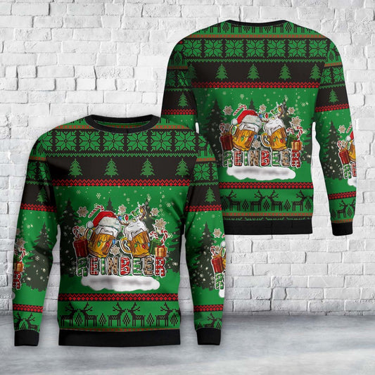 Reinbeer With Gifts And Christmas lights Sweater, Christmas Ugly Sweater, Sweater Xmas, Ugly Sweater