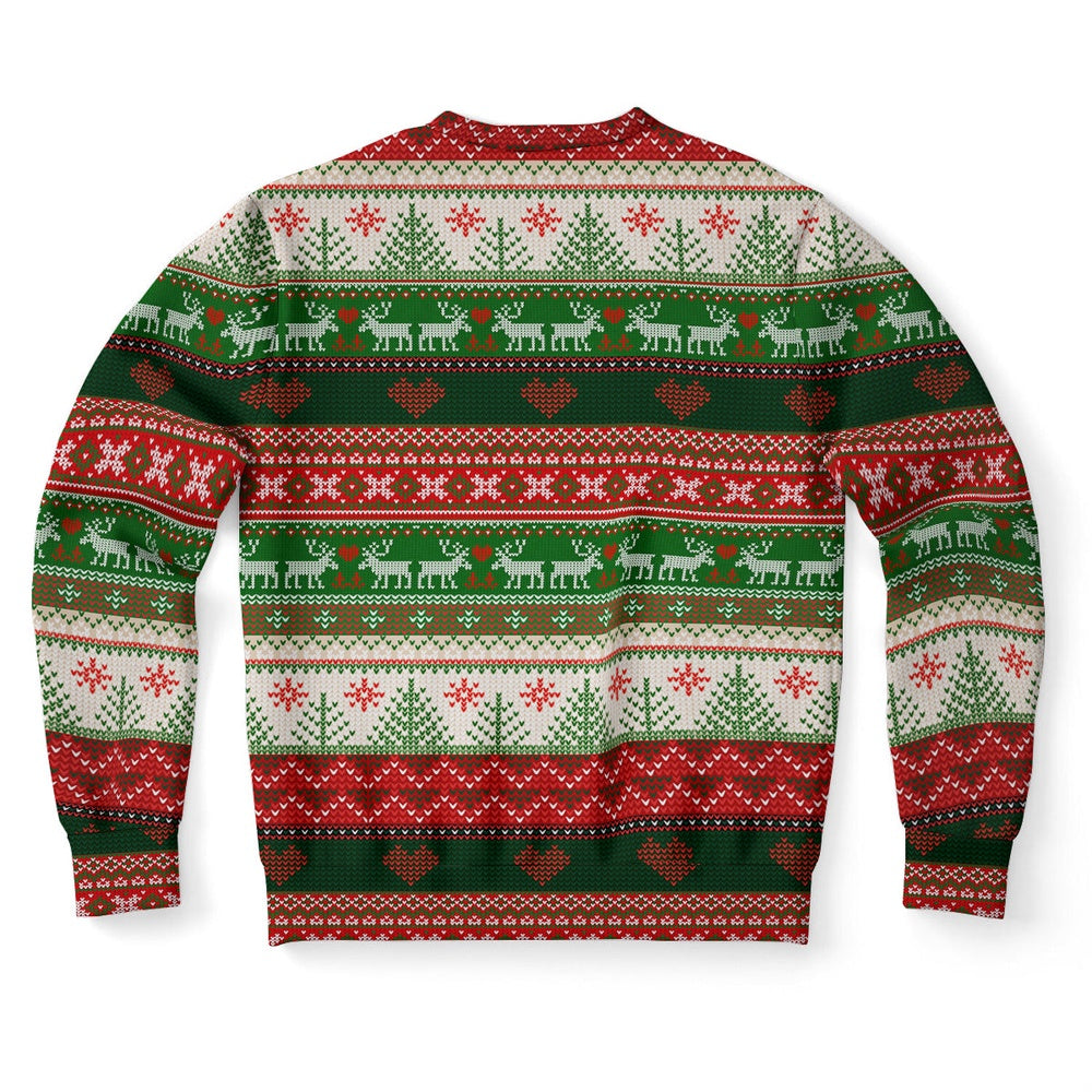 Reindeer In Love Pattern Ugly Christmas Sweater, Christmas Ugly Sweater, Sweater Xmas, Ugly Sweater