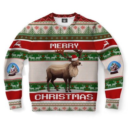 Reindeer Smoking Cigar Ugly Christmas Sweater, Christmas Ugly Sweater, Sweater Xmas, Ugly Sweater