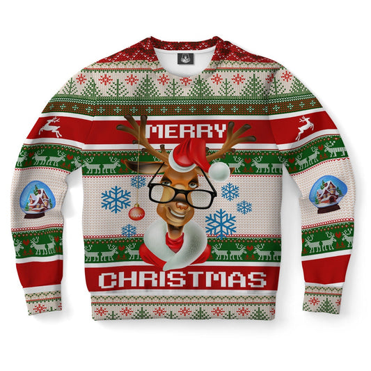Reindeer Wearing Glasses Ugly Christmas Sweater, Christmas Ugly Sweater, Sweater Xmas, Ugly Sweater