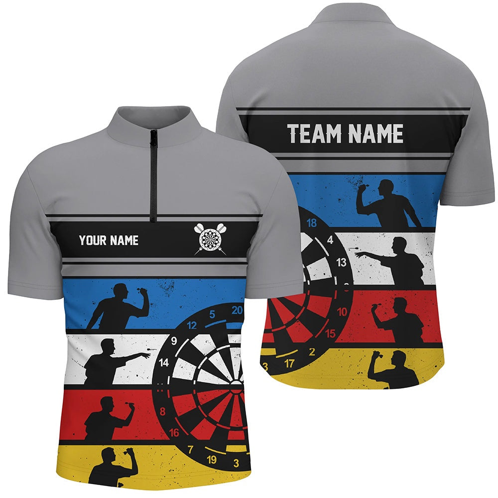 Retro Colorful Personalized Darts Jersey Shirt Custom Darts Shirt For Men Dart Jersey, Darts Team Jersey Shirt