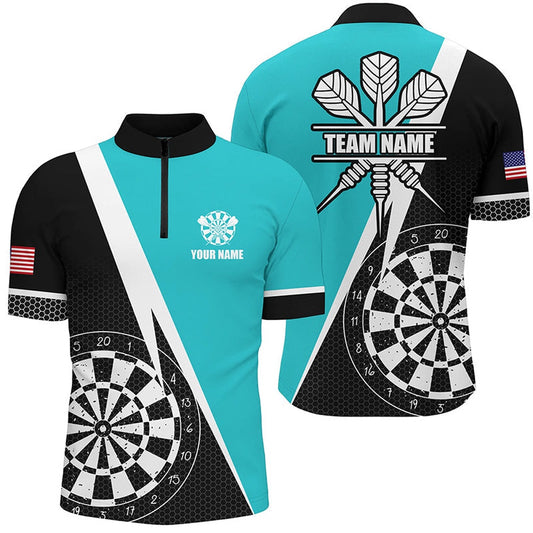 Retro Darts Board Men Darts Jerseys Shirts Custom Darts Team Jersey Uniform Turquois, Darts Team Jersey Shirt