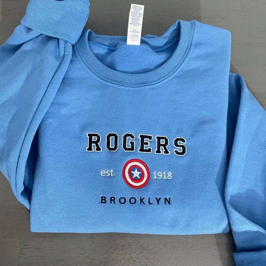Rogers 1918 Embroidered Sweatshirt 2D Crewneck Sweatshirt Gift For Family, Christmas Embroidered, Christmas Gifts