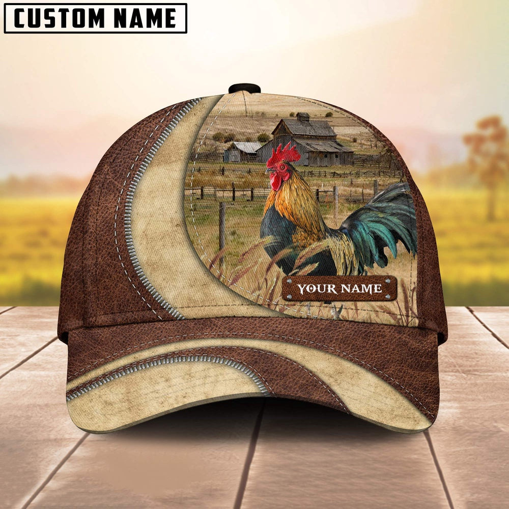 Rooster Chicken Customized Name Farm Barn Cap, Farmer Cap, Cap For Farmers, Best Farm Hat, Farm Use Hat