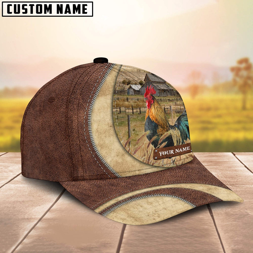 Rooster Chicken Customized Name Farm Barn Cap, Farmer Cap, Cap For Farmers, Best Farm Hat, Farm Use Hat