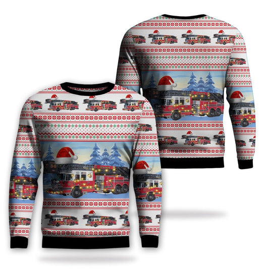 Rosemont, Illinois, Rosemont Police-Fire Public Safety Christmas AOP Ugly Sweater, Christmas Ugly Sweater, Sweater Xmas, Ugly Sweater