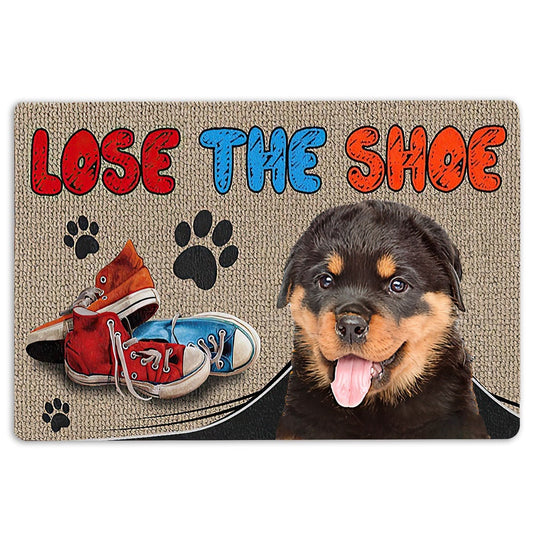 Rottweiler Welcome Doormat, Funny Rottweiler Lose The Shoes Gift For Dog Puppy Pet Lover Welcome Doormat, Indoor Outdoor Doormat Home Decor