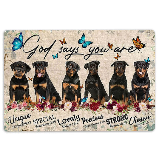 Rottweiler Welcome Doormat, Rottweilers Dog God Says You Are Unique Gifts For Dog Lover Welcome Doormat, Indoor Outdoor Doormat Home Decor