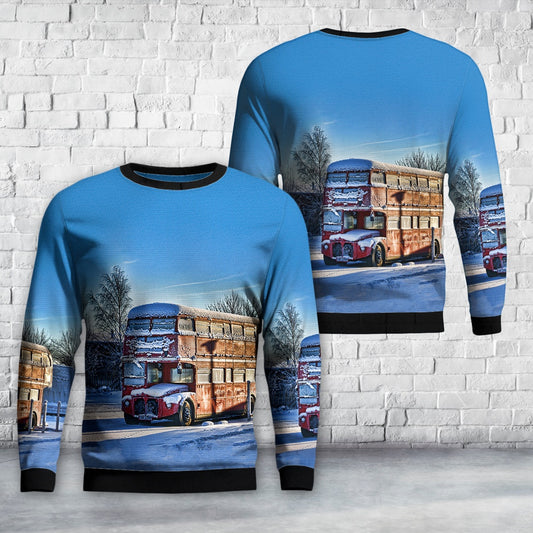 Routemaster Double Decker Bus Christmas Sweater, Christmas Ugly Sweater, Sweater Xmas, Ugly Sweater