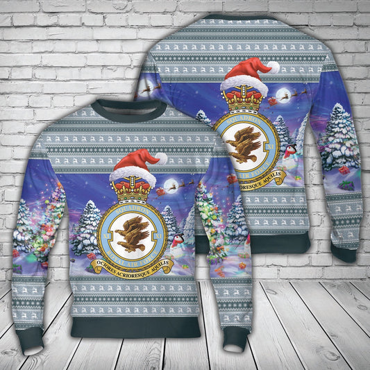 Royal Air Force No. 11 Squadron RAF Eurofighter Typhoon FGR.4 Christmas AOP Sweater, Christmas Ugly Sweater, Sweater Xmas, Ugly Sweater