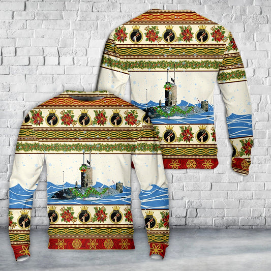 Royal Navy Trafalgar-class submarine HMS Turbulent (S87) Christmas Sweater, Christmas Ugly Sweater, Sweater Xmas, Ugly Sweater