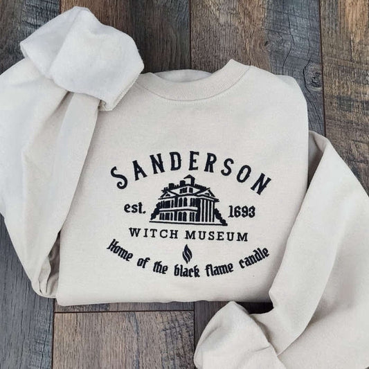Sanderson Witch Museum Embroidered Sweatshirt 2D Crewneck Sweatshirt For Family, Christmas Embroidered, Christmas Gifts