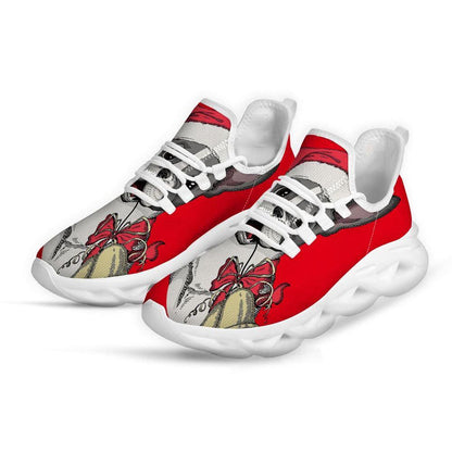 Santa Christmas French Bulldog Print White Max Soul Shoes, Christmas Sneakers, Christmas Shoes, Christmas Clunky Sneaker