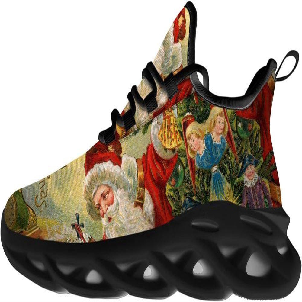 Santa Claus And The Children Merry Christmas Max Soul Shoes, Christmas Sneakers, Christmas Shoes, Christmas Clunky Sneaker