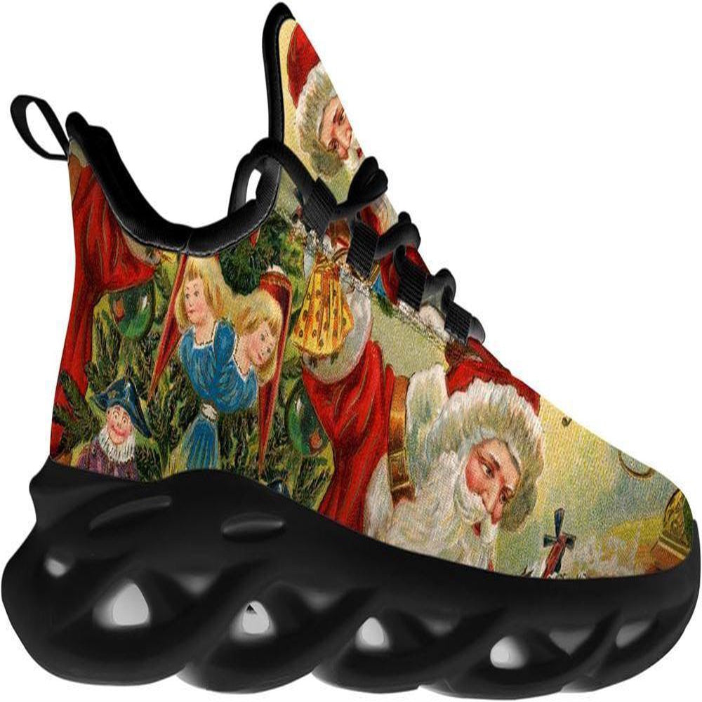 Santa Claus And The Children Merry Christmas Max Soul Shoes, Christmas Sneakers, Christmas Shoes, Christmas Clunky Sneaker