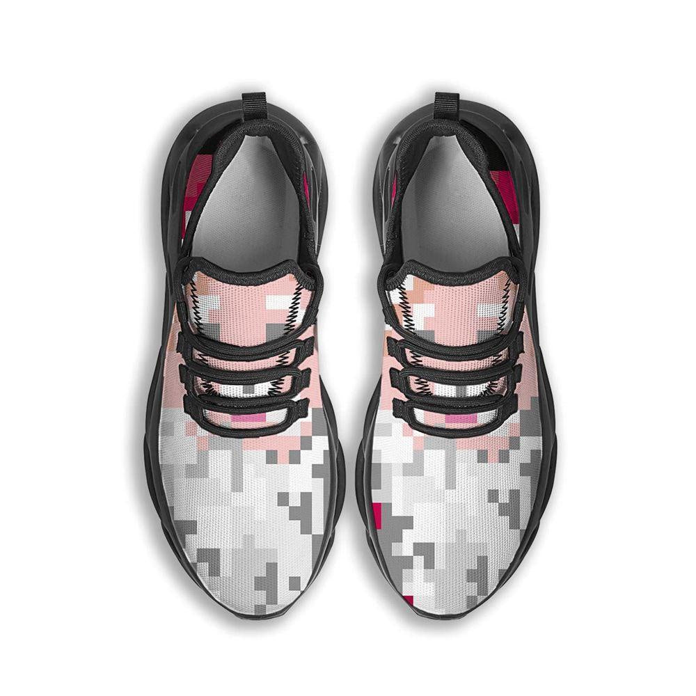 Santa Claus Christmas Pixel Print Black Max Soul Shoes, Christmas Sneakers, Christmas Shoes, Christmas Clunky Sneaker