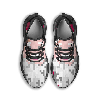 Santa Claus Christmas Pixel Print Black Max Soul Shoes, Christmas Sneakers, Christmas Shoes, Christmas Clunky Sneaker