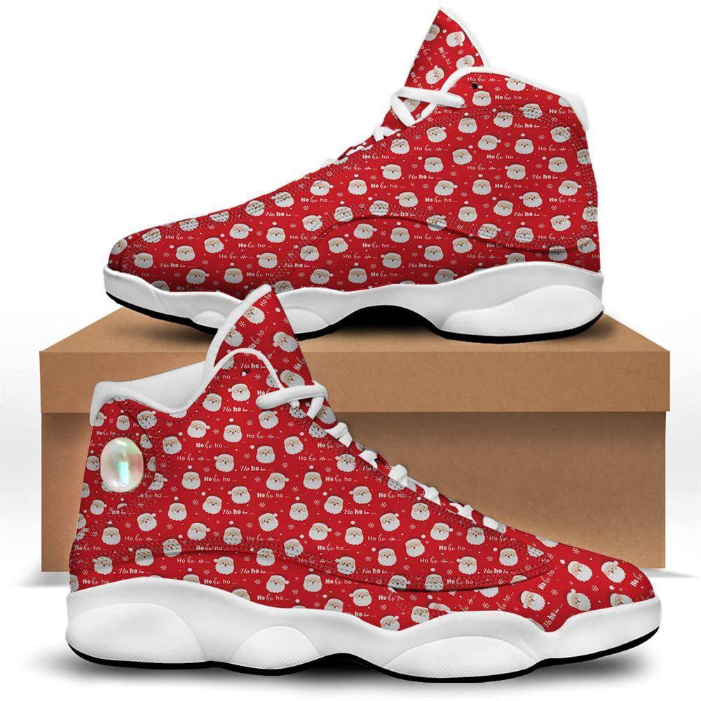 Santa Claus Christmas Print Pattern Basketball Shoes, Christmas Basketball Shoes, Christmas Shoes