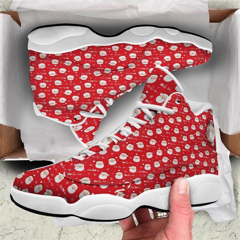 Santa Claus Christmas Print Pattern Basketball Shoes, Christmas Basketball Shoes, Christmas Shoes