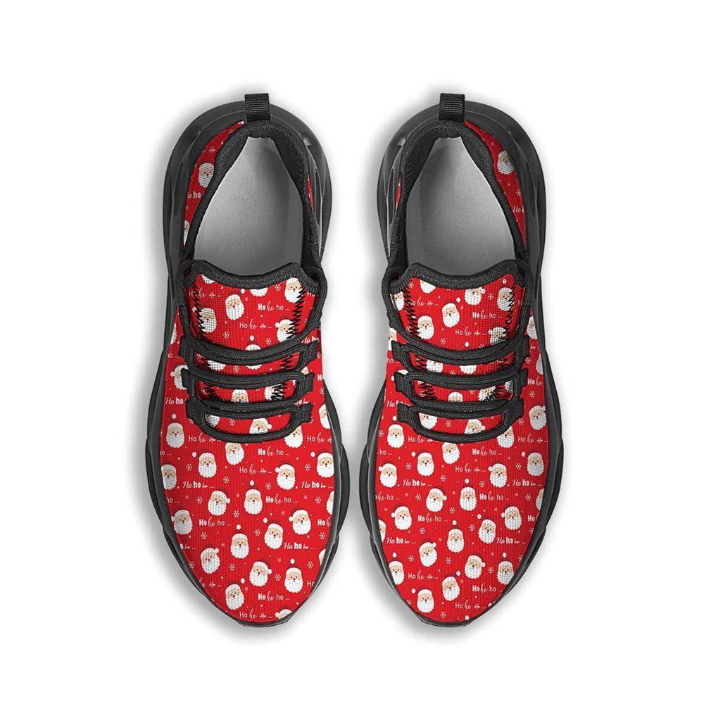 Santa Claus Christmas Print Pattern Black Max Soul Shoes, Christmas Sneakers, Christmas Shoes, Christmas Clunky Sneaker