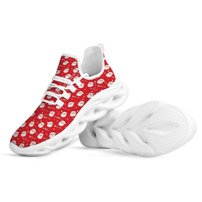 Santa Claus Christmas Print Pattern White Max Soul Shoes, Christmas Sneakers, Christmas Shoes, Christmas Clunky Sneaker