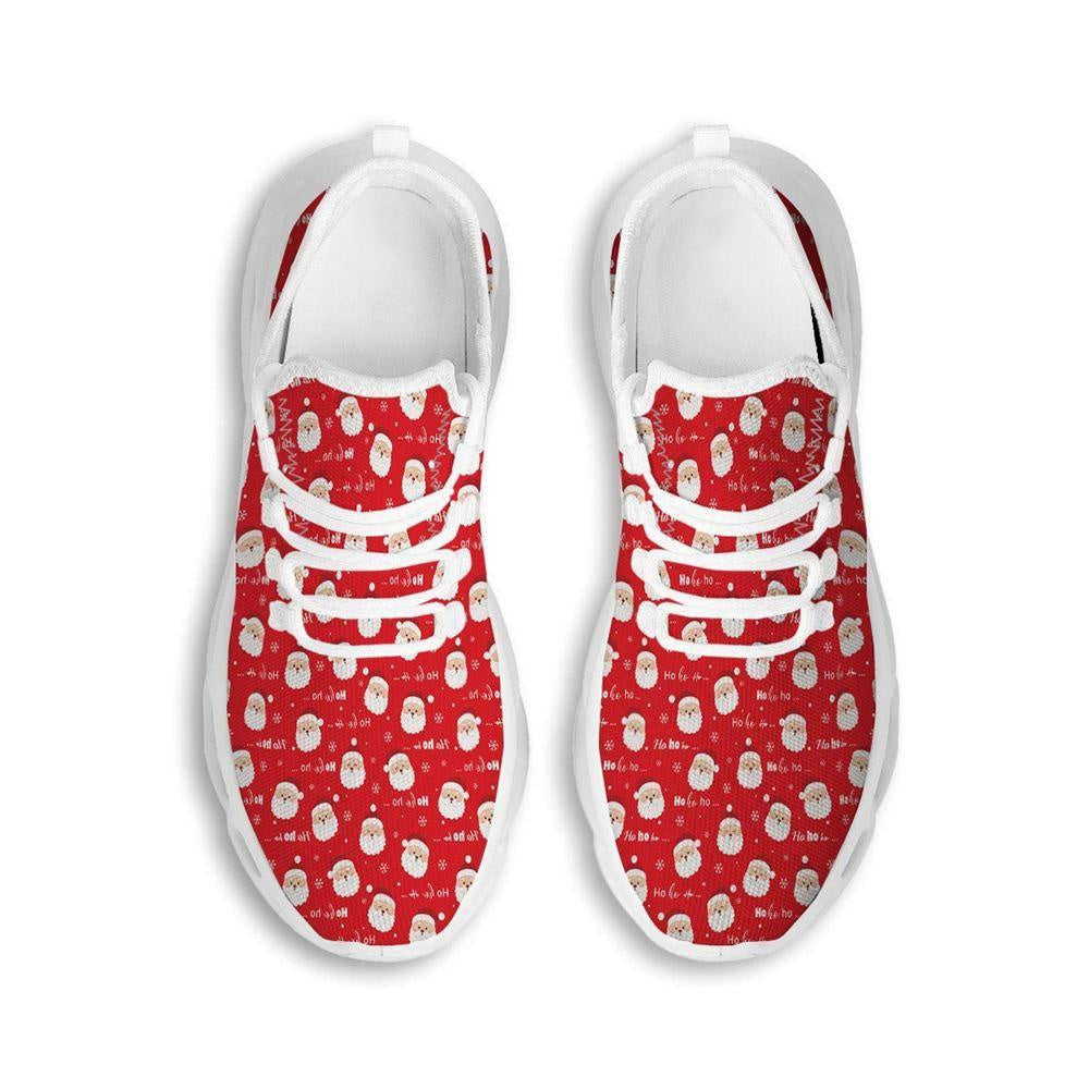 Santa Claus Christmas Print Pattern White Max Soul Shoes, Christmas Sneakers, Christmas Shoes, Christmas Clunky Sneaker